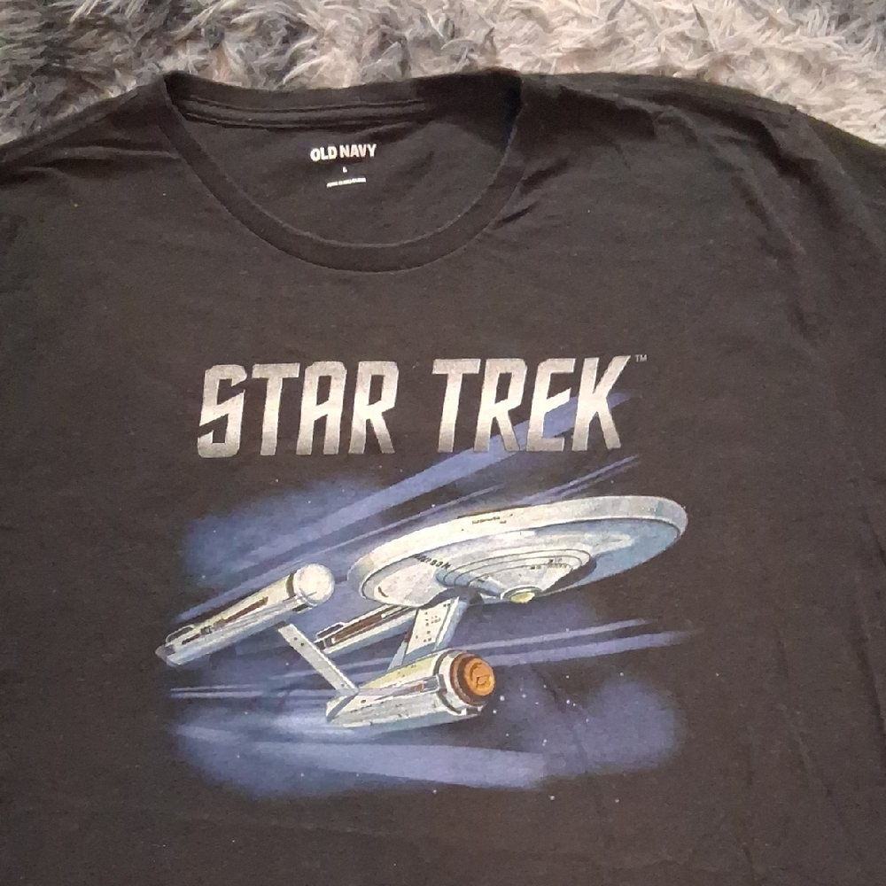 Old Navy Black Star Trek Graphic Tee Sz L
